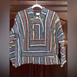 Frank’s vintage grey multicolored knit woven‎ hoodie